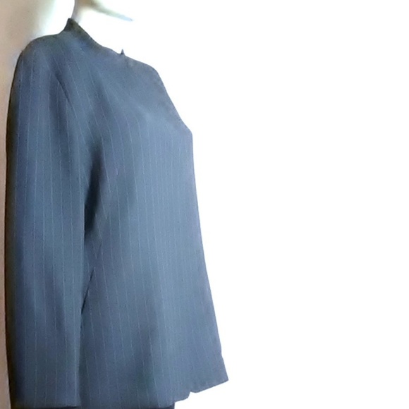 Anne Klein Black Pinstripe Blazer Size 14 - Picture 4 of 5